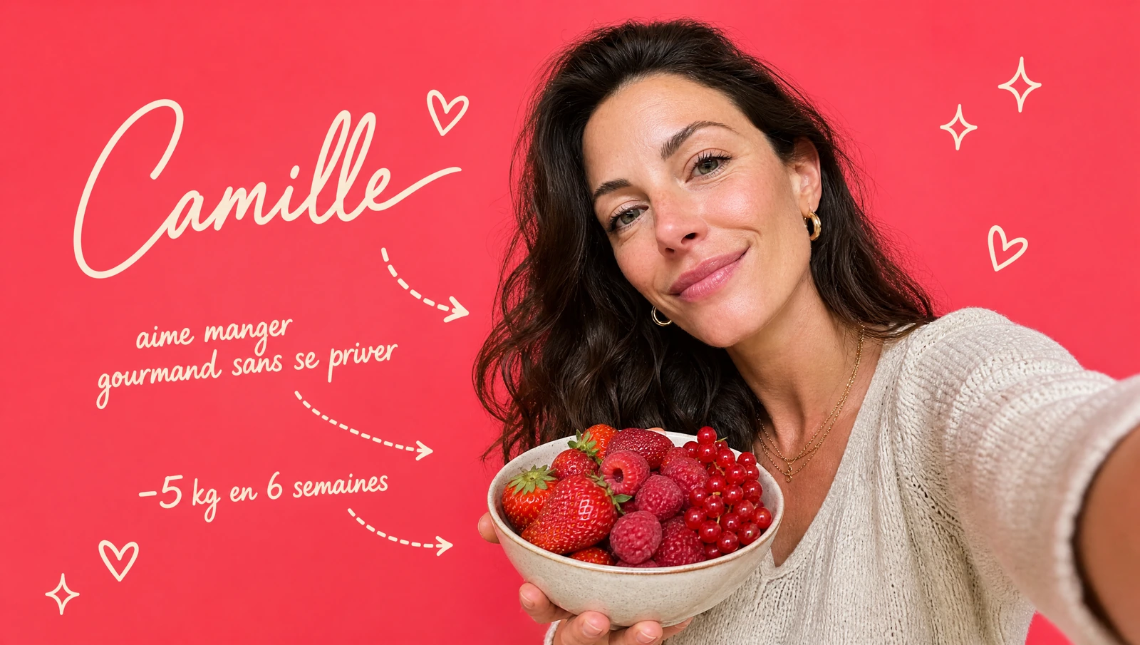 Camille — aime manger gourmand sans se priver, -5 kg en 6 semaines, Nutrifact